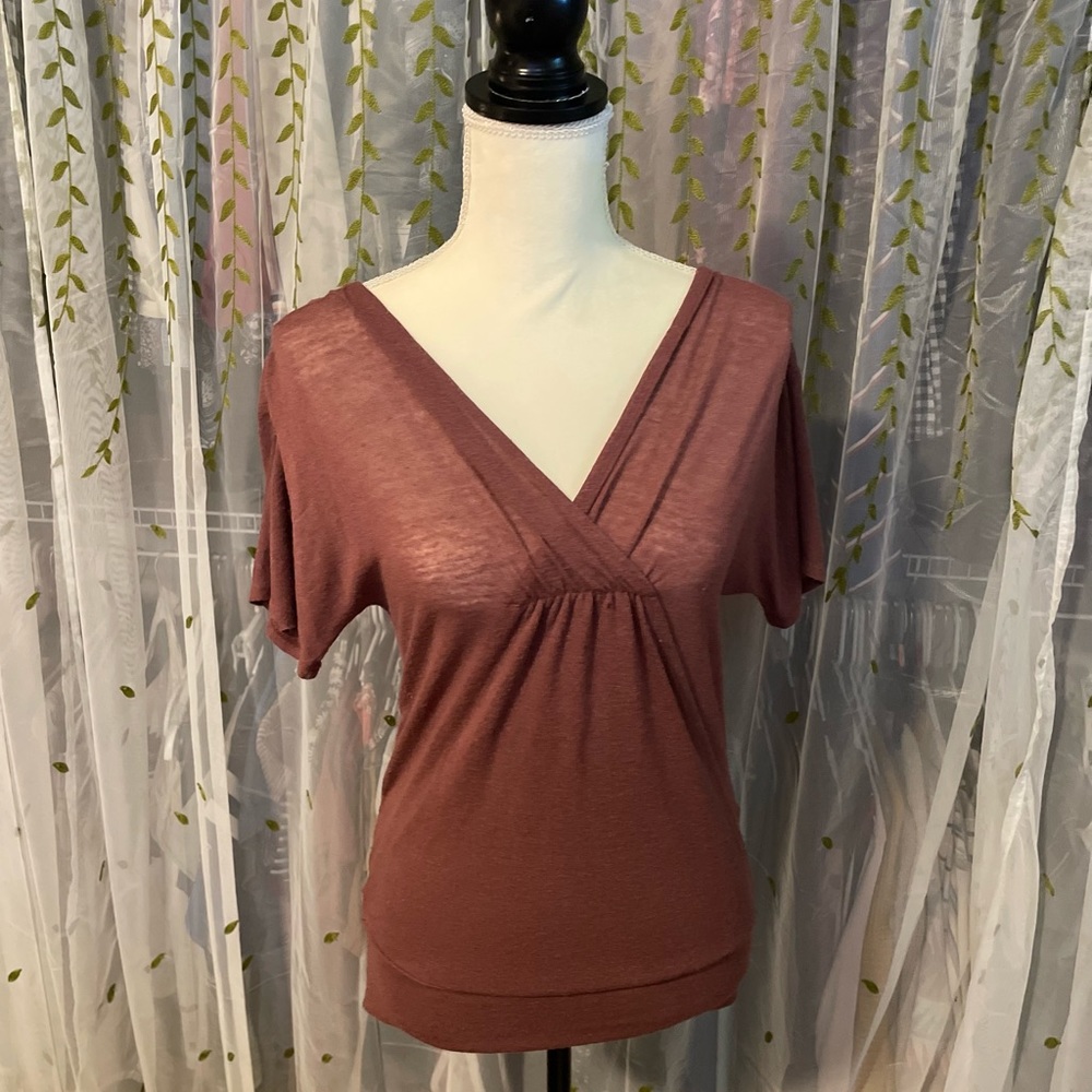 Drop shoulder V-Neck Blouse